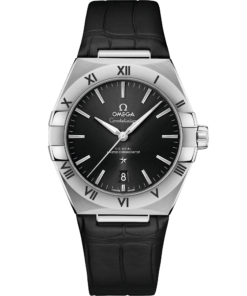 Omega CONSTELLATION 39 mm, steel on leather strap 131.13.39.20.01.001