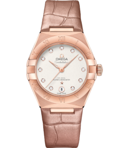 Omega CONSTELLATION 29 mm, Sedna™ gold on leather strap 131.53.29.20.52.002