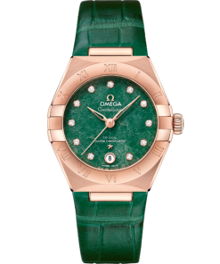 Omega CONSTELLATION 29 mm, Sedna™ gold on leather strap 131.53.29.20.99.002
