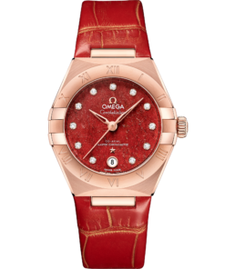 Omega CONSTELLATION 29 mm, Sedna™ gold on leather strap 131.53.29.20.99.003