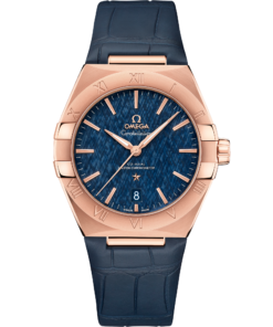 Omega CONSTELLATION 39 mm, Sedna™ gold on leather strap 131.53.39.20.03.001