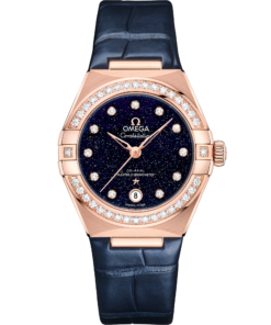 Omega CONSTELLATION 29 mm, Sedna™ gold on leather strap 131.58.29.20.53.003