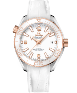 Omega SEAMASTER PLANET OCEAN 600M 39.5 mm, steel ‑ Sedna™ gold on leather strap with rubber lining 215.23.40.20.04.001