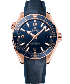 Omega SEAMASTER PLANET OCEAN 600M 43.5 mm, Sedna™ gold on leather strap with rubber lining 215.63.44.21.03.001