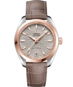 Omega SEAMASTER AQUA TERRA 150M 34 mm, steel ‑ Sedna™ gold on leather strap 220.23.34.20.06.001