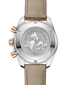 Alternative view of Omega SPEEDMASTER 38 38 mm, steel ‑ Sedna™ gold on leather strap 324.28.38.50.02.002