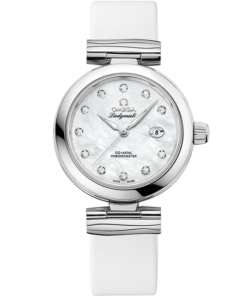 Omega DE VILLE LADYMATIC 34 mm, steel on leather strap 425.32.34.20.55.002