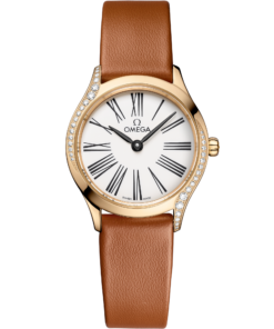 Omega DE VILLE MINI TRÉSOR 26 mm, Moonshine™ gold on leather strap 428.57.26.60.04.004