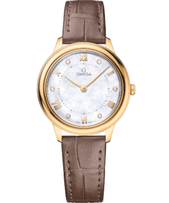 Omega DE VILLE PRESTIGE 30 mm, yellow gold on leather strap 434.53.30.60.55.002