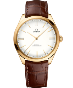 Omega DE VILLE TRÉSOR 40 mm, yellow gold on leather strap 435.53.40.21.09.001