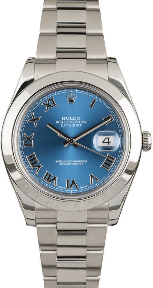 HandMade The Pre-Owned Rolex Datejust II Ref 116300 Blue Roman Dial