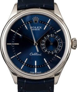 HandMade The Rolex Cellini 50519 Blue Guilloche Dial