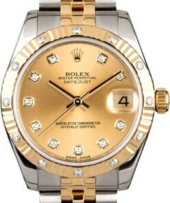 HandMade The Mid-Size Rolex Datejust 178273 Diamond Dial & Bezel