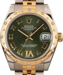HandMade The Mid-Size Rolex Datejust 178343 Olive Green Dial
