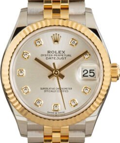HandMade The Ladies Rolex Datejust Ref 278273 Silver Diamond Dial