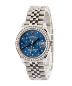 Alternative view of HandMade The Ladies Rolex Datejust 31 278384 Azzurro Blue Floral Motif Dial