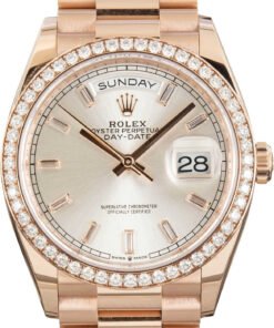 HandMade The Rolex Day-Date 36 Ref 128345 Silver Diamond Dial