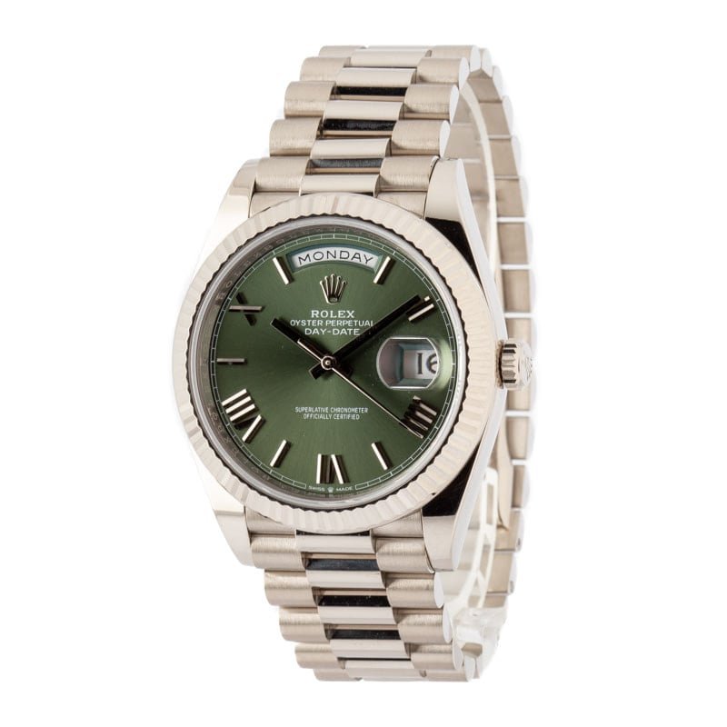HandMade The Rolex Day-Date 40 228239 Olive Green Roman Dial - Image 2
