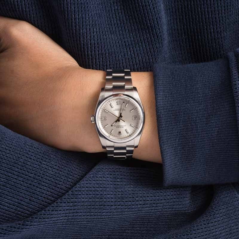 HandMade The Rolex Oyster Perpetual 116000 Silver Arabic Dial - Image 5