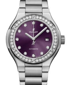 Classic Fusion Titanium Purple Diamonds Bracelet