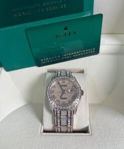 Alternative view of Rolex Pearlmaster 39 Everose Gold Paved Diamond dial Diamond-set bezel Pearlmaster bracelet (Reference 86405RBR)