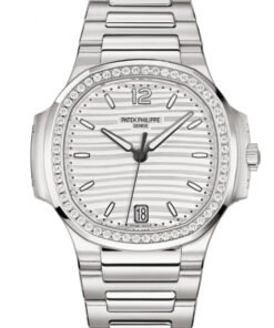 Patek Philippe Nautilus Diamond Bezel Silver Index Dial Reference #7118/1200A-010