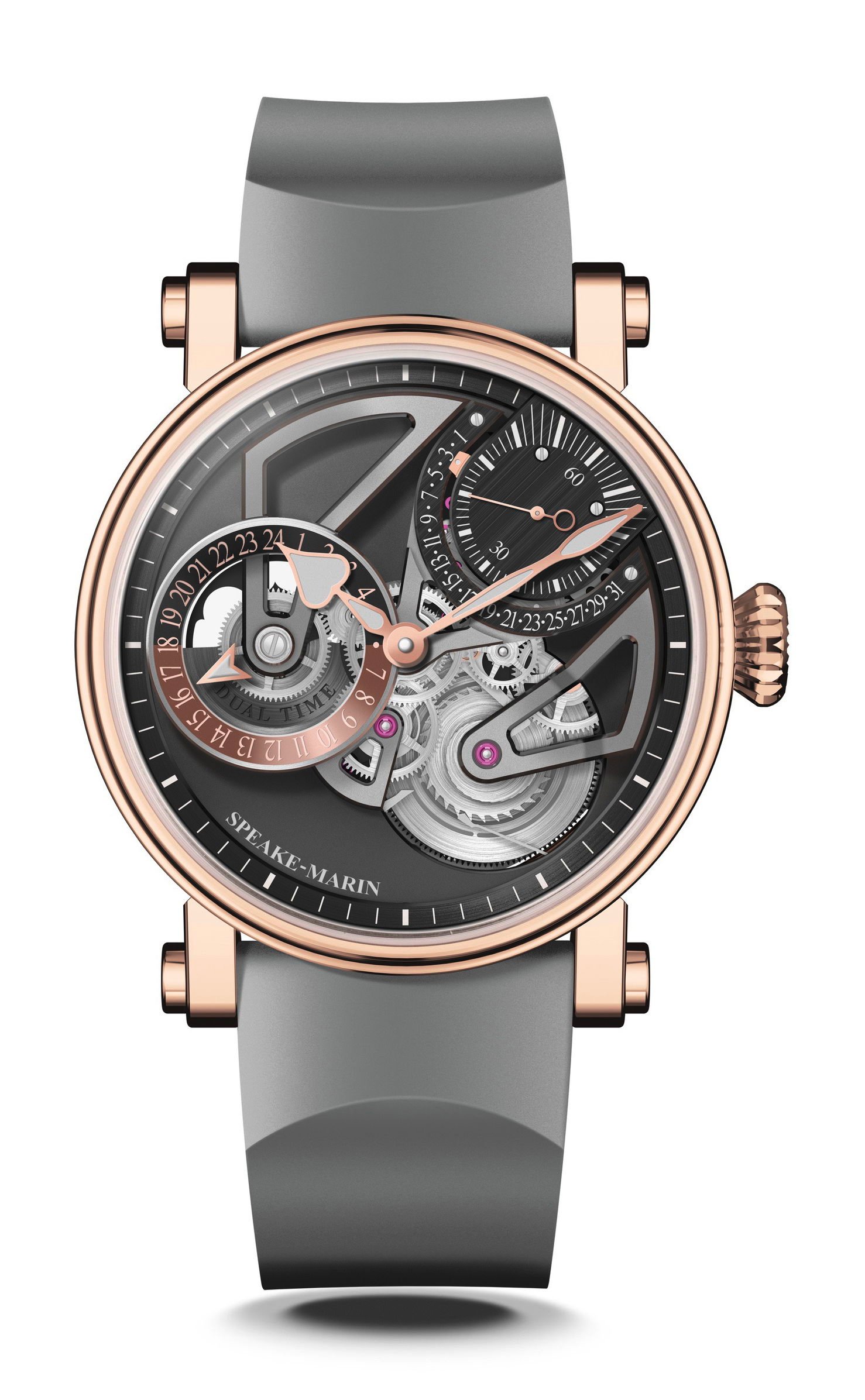 Openworked Dual Time Red Gold